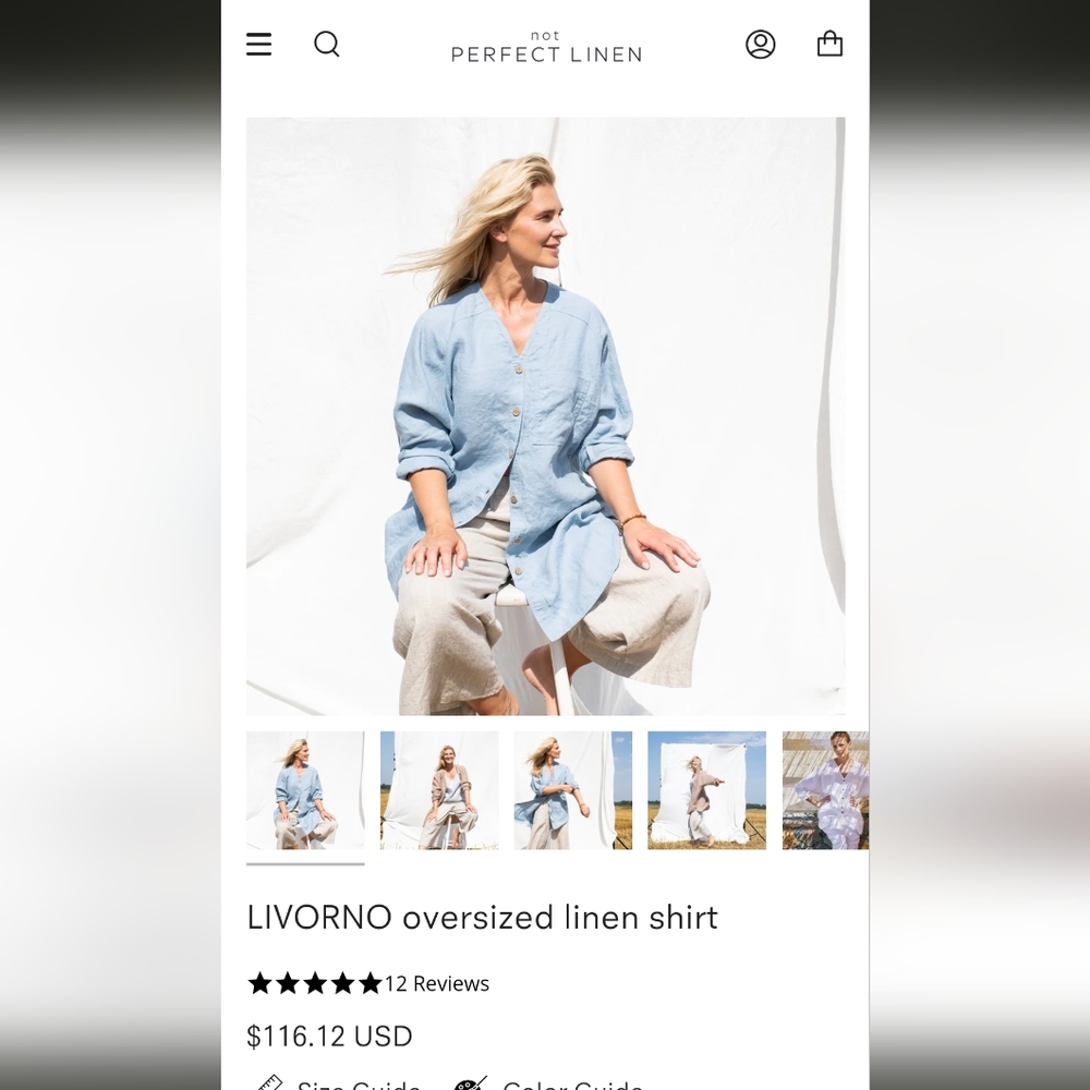 notPERFECTLINEN LIVORNO oversized linen shirt black and white stripes Small